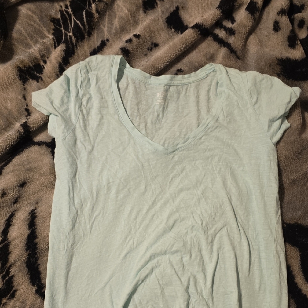 Light Green V-Neck Women's Top